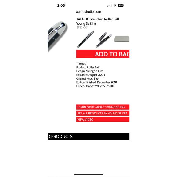 ACME "Taeguk" Rollerball Pen - Picture 6 of 7